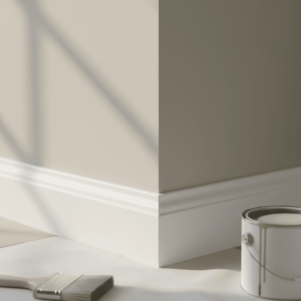 Interior painting with fresh neutral color and clean trim