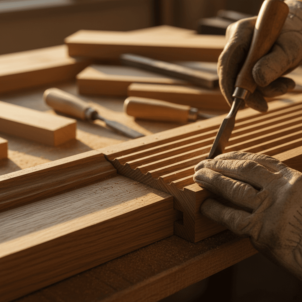 Skilled craftwork showing detailed trim and millwork installation